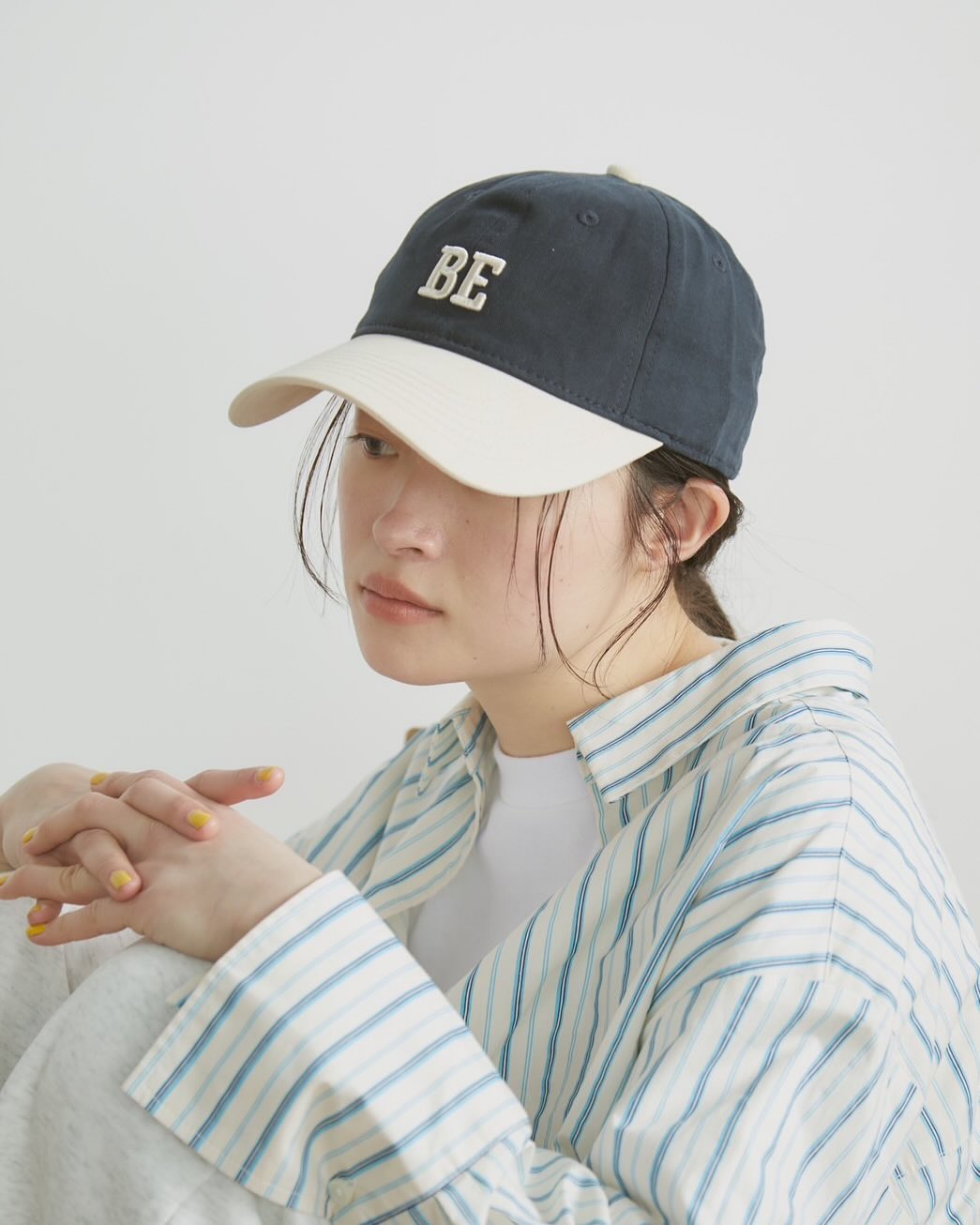 【BE】雙色 Logo 刺繡帽